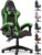 Gaming Chairs – Gaming Chair Ergonomic PC Chair Gaming Height Tilt Angle Adjustable, PU Leather with Padding Headrest, Gamer Chair for Children Teenagers Adults Gaming Office (Black/Green)
