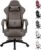 Gaming Chairs – Dowinx Gaming Chair with Spring Cushion, Racing Gamer Chair with Massage Lumbar Support, Ergonomic Gaming Chair with Footrest, Office Chair, PU Leather, Brown