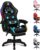 Gaming Chairs – ALFORDSON Gaming Chair, Racing Gamer Chair with LED RGB Lighting, Massaging Computer Chair with Footrest, Ergonomic Swivel Chair with Lever-Operated Backrest, Black