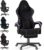 Gaming Chairs – Soontrans Gaming Chair with Massage Lumbar Support, Padded Gaming Chair, Ergonomic Gaming Chair with Footrest, Velvet, 90-160° Backrest Adjustable Gaming Chair, 136 kg (Black and Purple)