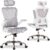 Gaming Chairs – GTPLAYER Ergonomic Office Chair, Desk Chair with Adjustable Headrest, Armrests, Lumbar Support, Office Chair & Gaming Chair Rocker Function, Mesh Executive Chair, 150 kg (White)
