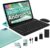 Fezawio Android 14 Tablet 10 Zoll 20GB RAM+128GB ROM, Acht Kerne WiFi 6, 6000mAh, (1TB TF) Mit Tastatur und Maus+Ein Jahr Bildschirmversicherung – (Grün)