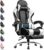 Gaming Chairs – GTPLAYER Gaming Chair Office Chair Massage Gaming Chair Ergonomic Gamer Chair with Footrest Headrest Massage Lumbar Cushion Padded Gaming Chair Swivel Chair White