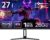 Gaming PC & Gaming Monitors – Minifire 27 Inch Gaming Monitor, 260Hz, 2K QHD 1440P 1ms Adaptive Sync, sRGB 130%, HDR10, 2×DP1.4, 2×HDMI 2.1(TMDS) Wall Mount (MFG27F4Q Pro)