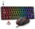 Gaming Tastatur & Maus – Gaming Keyboard and Mouse Set, 60% QWERTZ Layout Mini Mechanical Keyboard with RGB Illuminated, Red Switches, USB-C Wired, 4 Colours LED Gaming Mouse, Compact Set for PC Mac Xbox PS5