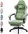 Dowinx Gaming Stuhl Stoff mit Taschenfederkissen, Massage Gaming Sessel mit Fußstütze, Ergonomischer PC Stuhl Gamer Stuhl Bürostuhl 150 kg belastbarkeit, Grün
