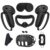 7 teiliges Set für Meta Quest 3 Zubehör,Anti-Scratch VR Shell Cover,Gesichtsabdeckung,Tastenwippenkappen,Objektiv Schutzabdeckung,Wischtuch,Augenmaske,VR Zubehör kompatibel mit Quest 3,Schwarz