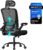 Gaming Chairs – SONGMICS OBN047B01 Office Chair, Ergonomic Desk Chair, Swivel Chair with Mesh, Padded Lumbar Support, Rocker Function, 53 cm Seat, Folding Armrests, Headrest, Ink Black