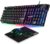 Gaming Tastatur & Maus – EMPIRE GAMING – Pack 3 in 1 MK800 – Gaming Keyboard QWERTZ German RGB 105 Keys 19 Anti-Ghosting Keys – Ergonomic RGB Gamer Mouse 2400 DPI Mouse Pad PC PS4 PS5 Xbox One/Series Mac