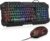 BAKTH Gaming Tastatur und Maus Set, LED Hintergrundbeleuchtung QWERTZ DE Layout, Regenbogen Farben Beleuchtete USB Wasserdicht Tastatur und Maus mit 3600 DPI für Pro PC Gamer