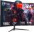 Z-Edge 24 Zoll Curved Gaming Monitor 180Hz 1ms MPRT, 300cd/m² Helligkeit, 16:9 Full HD Curved Bildschirm, VA Panel, FreeSync, HDMI DP – Schwarz