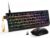 ATTACK SHARK X68 HE & R1 Gaming Tastatur Maus Set, 8000 Hz Rapid Trigger-Kabeltastatur, 0,01mm RT-Genauigkeit, Snap Tap, 59g SUPERLIGHT Kabellose Maus, 18000DPI, Bluetooth/Kabel/2,4G, Schwarz Konturen
