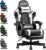 Gaming Chairs – Gaming Chair Gamer Chair – Ergonomic Gamer Chair with Footrest Headrest and Lumbar Support Height Adjustable Padded Gaming Chair 150 kg Load Capacity Black