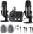 Streaming-Equipment – TONOR Podcast Microphone Set with Audio Interface, ASMR Microphone, 2 Condenser Microphones, Audio Mixer, Volume Control, 3D Stereo Sound, with Fur Wind Protection, USB Microphone for PC/Mobile Phone, Black
