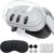 Qoosea 4 in 1 Schutzhülle für Meta Quest 3, VR Zubehör Hülle Kompatibel mit Meta Quest 3, PC Schutzschale Schutz mit 1 x Headset-Abdeckung, 3 x Kameraobjektiv aus Gehärtetem Glas 4 x Joystick-Kappen