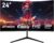 Gaming PC & Gaming Monitors – Gawfolk PC Screen, 24 Inches, Curved Gaming Monitor, 180 Hz, FHD, 1080p, 1 ms, Frameless, FreeSync, 100% sRGB, 178° Viewing Angle, HDMI, DisplayPart, Compatible with VESA 75 x 75 mm, Black