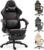 Gaming Chairs – Dowinx Ergonomic Gaming Chair with Two-Level Extendable Footrest, Massage Lumbar Cushion, Gaming Chair with Office Comfort for Long Sitting, Maximum Load 200 kg, Backrest 165°, Black