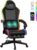 Gaming Chairs – Dowinx Gaming Chair with RGB Lights, LED Gaming Chair with Footrest for Adults, Ergonomic Gaming Chair with Massage Lumbar Support, Video Game Chair, PU Leather, Black