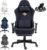 Gaming Chairs – Dowinx Gaming Chair, Office Chair with Silky Smooth Large Wheels, Massage Gaming Chair with Luxurious Suede Fabric, 90-165°, Desk Chair, 150 kg, Blue/Black