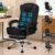 Gaming Chairs – ALFORDSON Office Chair with Massage Function, Ergonomic Design with Large Seat Padding, Lumbar Support, Wheels, for Smooth Mobility in the Office, Black, Linen Fabric