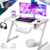 KESSER® Gaming Tisch 100cm x 60cm | Z-Form Gamer Schreibtisch | Kopfhörerhaken & Kohlebeschichtung | Ergonomischer PC Computertisch | Stabiler Tisch mit Getränkehalter Weiß