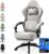 Gaming Chairs – Dowinx Gaming Chair, Fabric Office Chair with Pocket Spring Cushion, Massage Gamer Chair with Headrest, Ergonomic Racing Gaming Chair with Footrest (Grey)