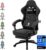 Gaming Chairs – Dowinx Gaming Chair Fabric Office Chair with Pocket Spring Cushion, Massage Gamer Chair with Headrest, Ergonomic Racing Gaming Chair with Footrest (Black)