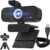 Webcam – 1080P Full HD Webcam with Built-in Microphone and Rotating Tripod Privacy for Desktop PC Laptop Computer Style4